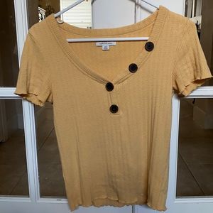 gold blouse with buttons